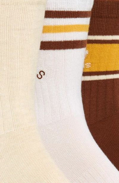 Shop Adidas Originals Assorted 3-pack Originals Crew Socks In White/ Brown/ Yellow