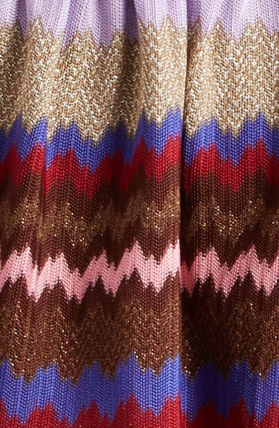 Shop Ramy Brook Laura Metallic Stripe Tiered Minidress In Chevron Holiday Knit