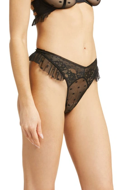 Shop Honeydew Intimates Flora Lace Thong In Black