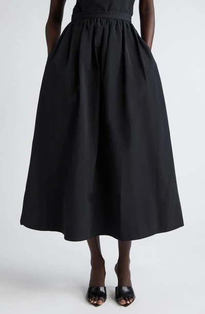 Shop Akris Punto Techno Taffeta Midi Skirt In Black