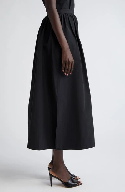 Shop Akris Punto Techno Taffeta Midi Skirt In Black