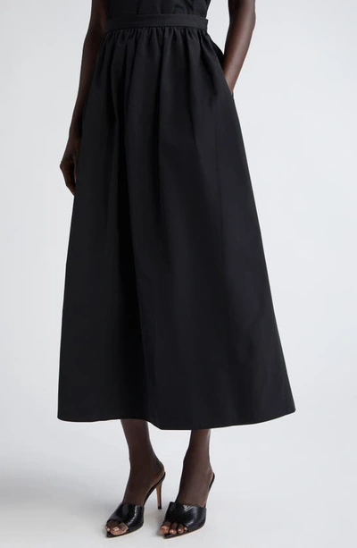 Shop Akris Punto Techno Taffeta Midi Skirt In Black