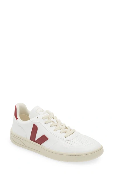 Shop Veja V-10 Sneaker In White Marsala