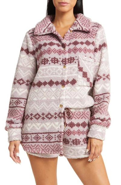 Shop Honeydew Intimates Cozy Night Fleece Short Pajamas In Beloved Geo