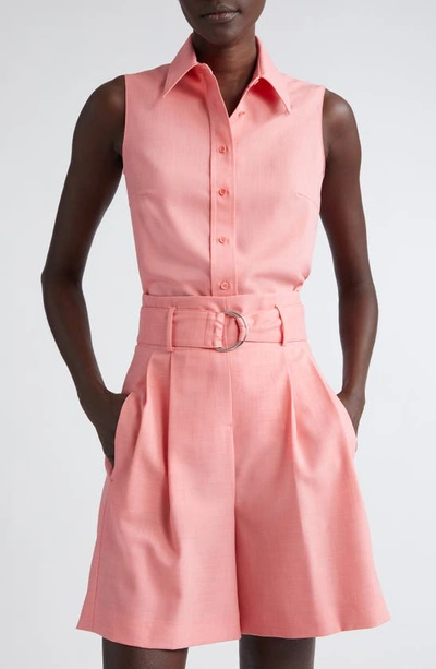 Akris Punto Lightweight Techno Crepe Blouse In Flamingo