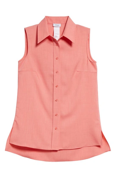 Shop Akris Punto Sleeveless Button-up Shirt In Flamingo