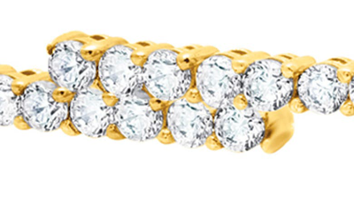 Shop Crislu Cubic Zirconia Regal Flex Bangle Bracelet In Gold