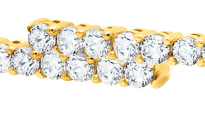 Crislu Cubic Zirconia Regal Flex Bangle Bracelet In Gold
