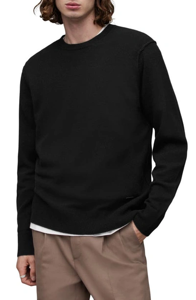 Shop Allsaints Finn Cashmere & Wool Crewneck Sweater In Black