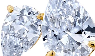 Crislu Small Up And Down Pear Cut Earrings In Gold