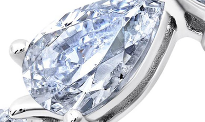 Crislu Pear Cut Horizontal Eternity Band Ring In Silver