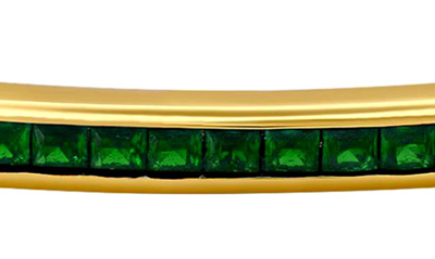 Shop Crislu Cubic Zirconia Cuff Bracelet In Emerald