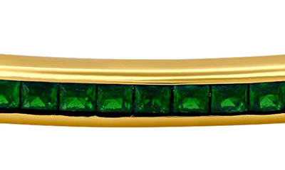 Crislu Cubic Zirconia Cuff Bracelet In Emerald