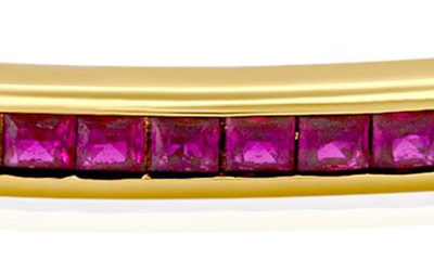 Crislu Cubic Zirconia Cuff Bracelet In Ruby