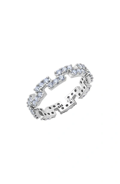 Shop Crislu Cubic Zirconia Regal Eternity Band Ring In Silver