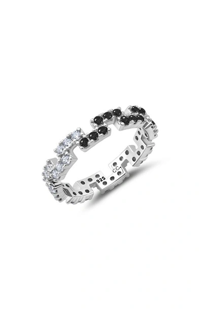 Shop Crislu Cubic Zirconia Regal Eternity Band Ring In Black