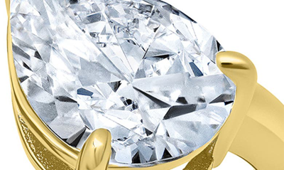 Crislu Up & Down Pear Cut Cubic Zirconia Open Band Ring In Gold