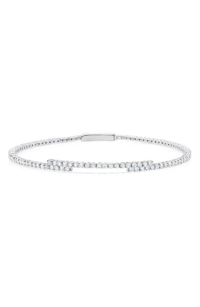 Shop Crislu Cubic Zirconia Regal Flex Bangle Bracelet In Metallic