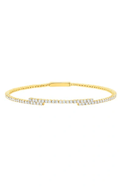 Shop Crislu Cubic Zirconia Regal Flex Bangle Bracelet In Gold