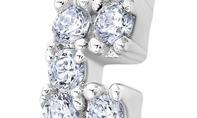 Shop Crislu Medium Cubic Zirconia Regal Inside Out Hoop Earrings In Silver
