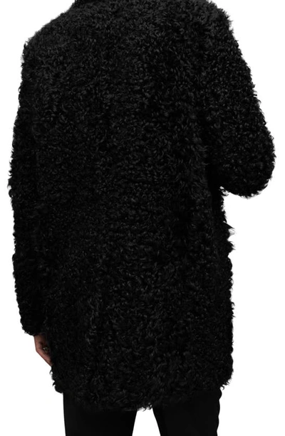 Shop Allsaints Stellar Genuine Shearling Coat In Black