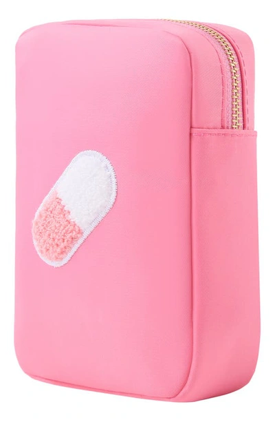 Shop Bloc Bags Mini Pill Cosmetics Bag In Bubblegum Pink