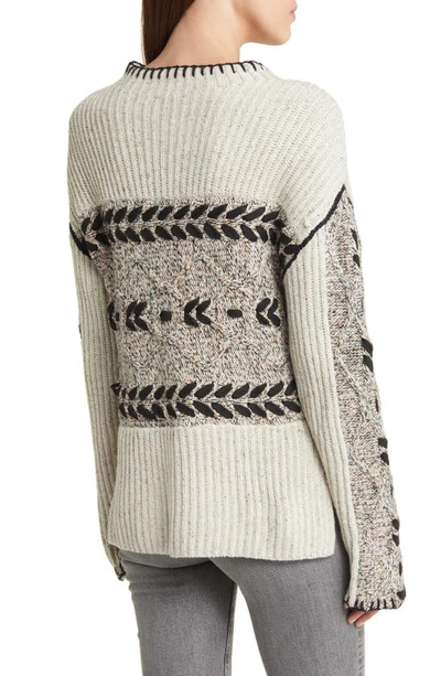 Shop Rails Raini Laced Accent Sweater In Heather Cables