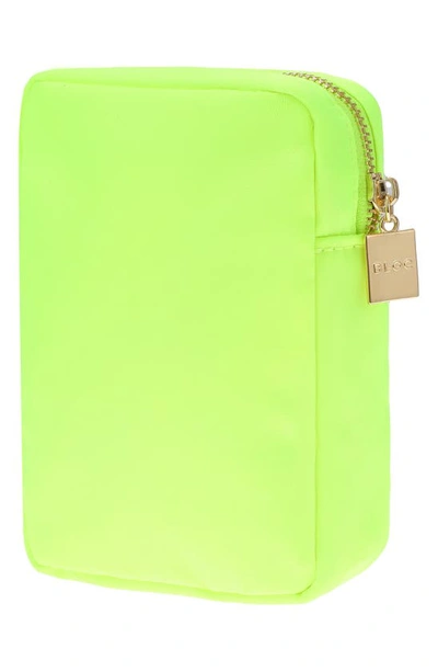Shop Bloc Bags Mini Flamingo Cosmetics Bag In Neon Yellow