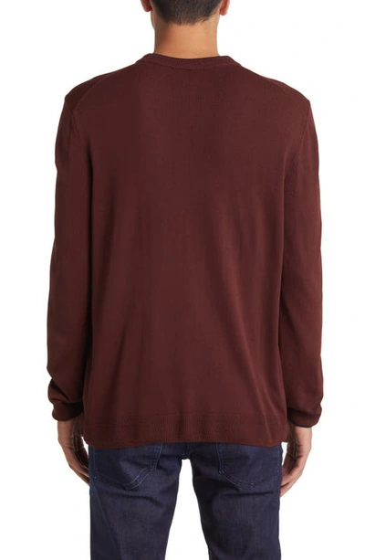 Shop Hugo Boss Lope Crewneck Sweater In Dark Red