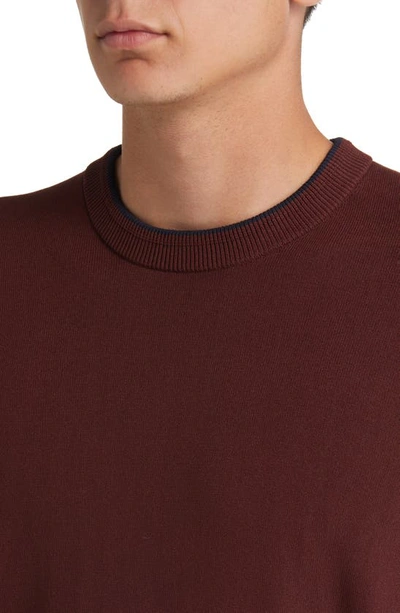 Shop Hugo Boss Lope Crewneck Sweater In Dark Red