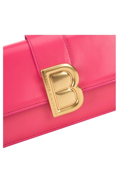 Shop Brandon Blackwood Mid Nia Leather Crossbody Bag In Hot Pink