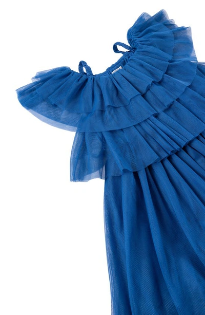 Shop Habitual Kids' Tiered Mesh Dress In Blue