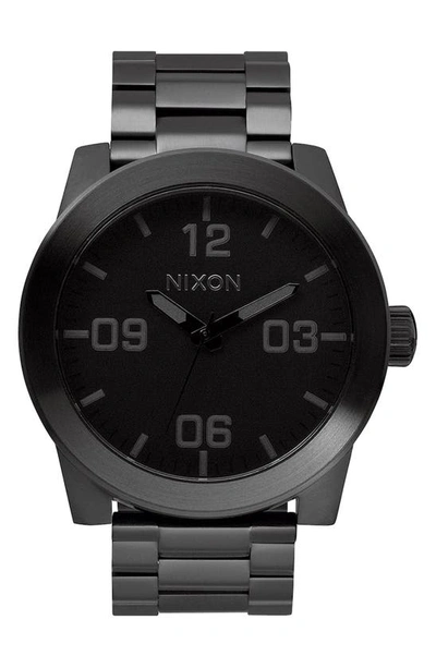 Shop Nixon The Corporal Bracelet Watch, 48mm In All Black