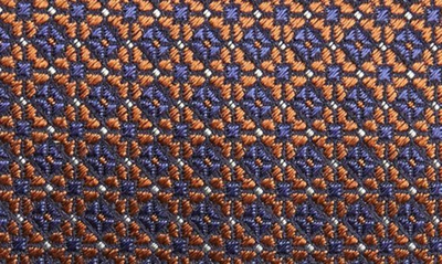 Shop Canali Floral Silk Jacquard Tie In Dark Orange