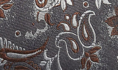 Shop Canali Paisley Silk Tie In Charcoal