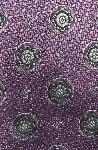 Shop Canali Medallion Silk Tie In Purple