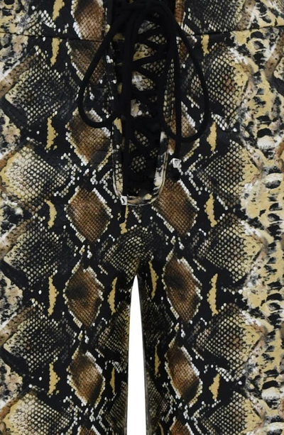 House Of Cb Sernia Lace-up Faux Leather Trousers In Animal Print