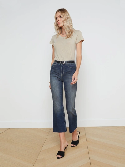 Shop L Agence Kendra Cropped Flare Jean In Naples