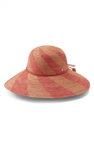 Shop Helen Kaminski Bonbon Stripe Sun Hat In Hot Pink/ Cosmic