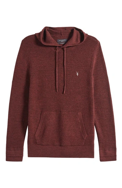 Shop Allsaints Ivar Slim Fit Merino Wool Hoodie In Mars Red Marl