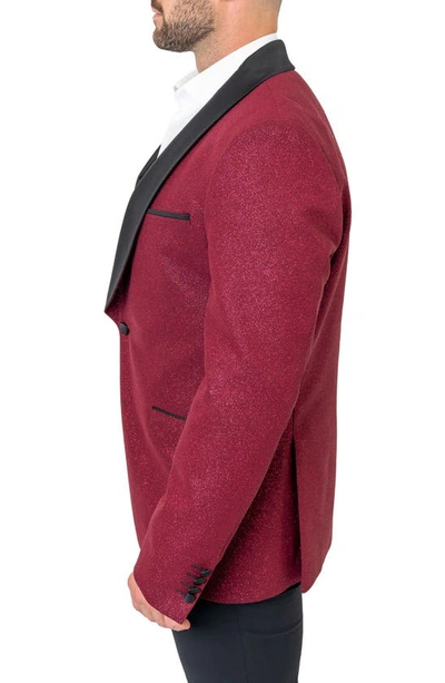 Shop Maceoo Ceremonial Red Glitter Shawl Collar Dinner Jacket