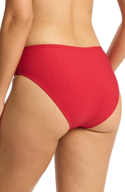 Shop Sea Level Mid Rise Bikini Bottoms In Red