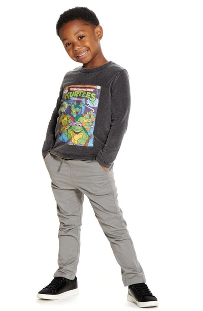 Shop Andy & Evan Kids' Distressed Comic Book Long Sleeve Graphic T-shirt In Grey Turtles