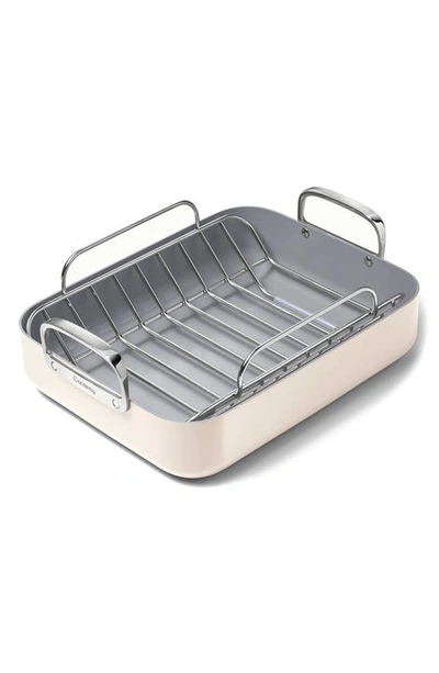 Caraway Non-stick Ceramic-coated 16.5" Roasting Pan With Rack In Cream