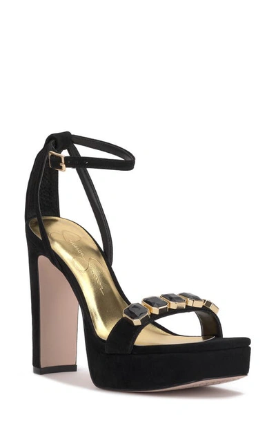 Jessica Simpson Callirah Ankle Strap Platform Sandal In Black