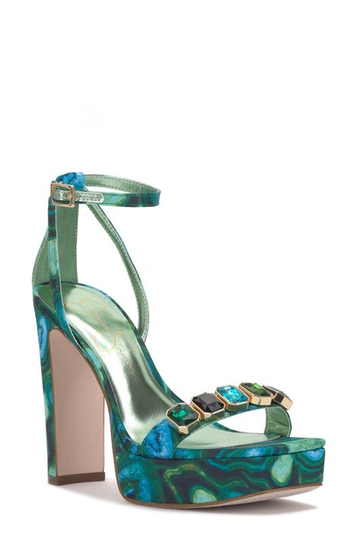 Shop Jessica Simpson Callirah Ankle Strap Platform Sandal In Fluorite Combo