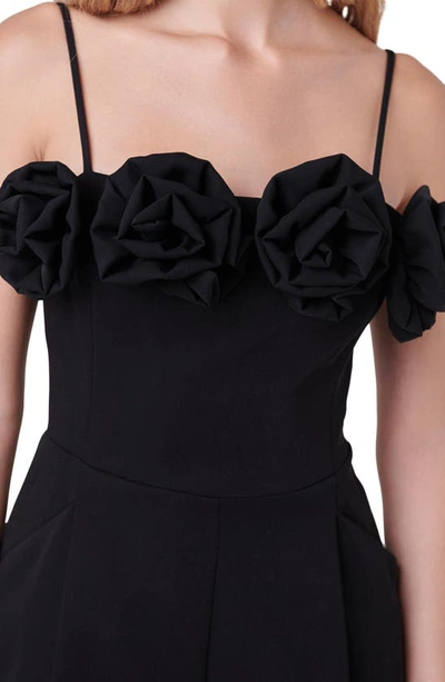 Endless Rose Rosette Trim Wide Leg Jumpsuit In Black