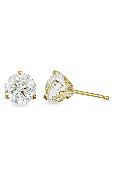 Shop Bony Levy 3-carat Diamond Stud Earrings In Yellow Gold