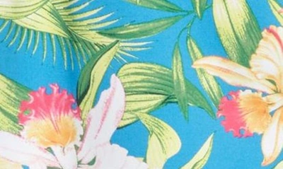 Shop Tommy Bahama Aubrey Bayside Blooms Sleeveless Half Zip Top In Blue Canal