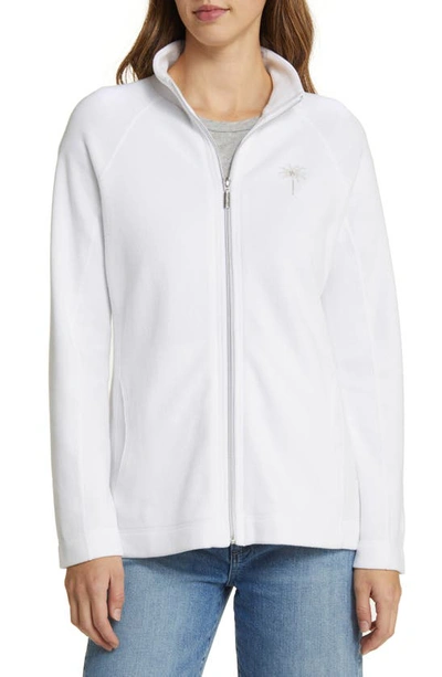 Shop Tommy Bahama Aruba Palm Shine Print Zip Jacket In White